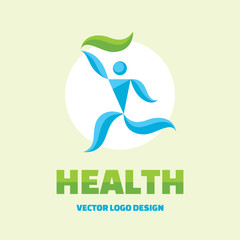 Health - vector logo design. Human character.