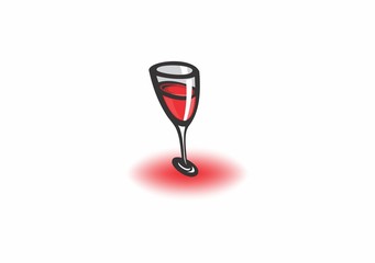 wine in the glass logo vector icon