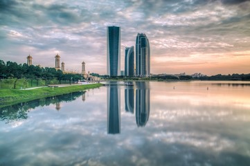Three Pillar of Putrajaya during sunrise