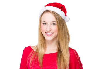 Woman with Christmas hat