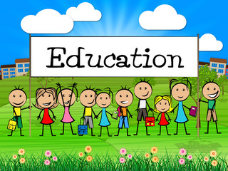 Obraz na płótnie Canvas Education Banner Represents Training Kid And College