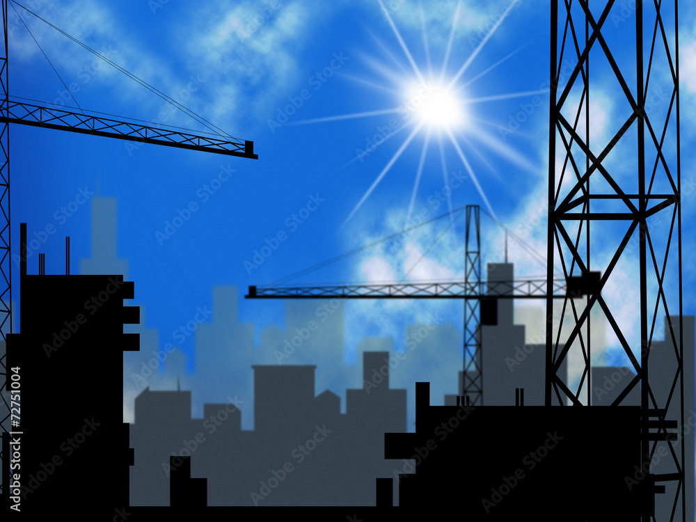Poster building plot indicates city construction and constructed