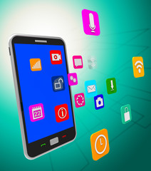 Social Media Phone Indicates World Wide Web And Internet