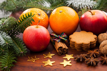 Christmas decoration with oranges