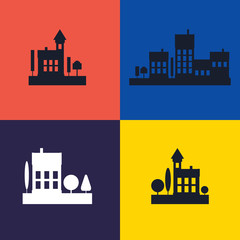 Fototapeta premium Color flat contours of the urban landscape
