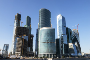 Fototapeta na wymiar Modern skyscrapers in Moscow