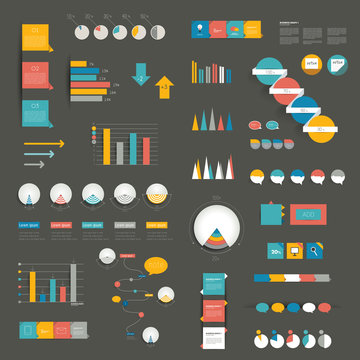 Set of flat infographics elements.