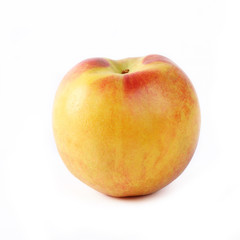 a peach on white background