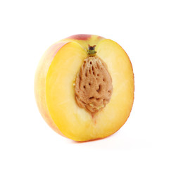 a peach on white background