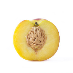 a peach on white background