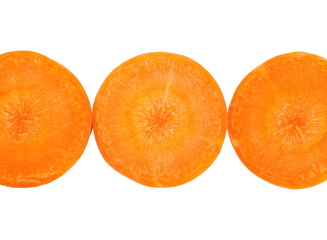 fresh carrot slice isolated on a white background