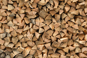 firewood stacked in the woodpile