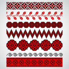 Traditional pixel seamless ornaments embroidery