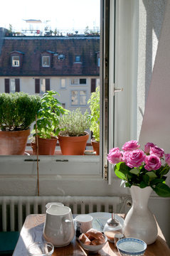 Breakfast Table And Open Window