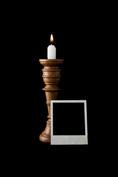 candle and photo