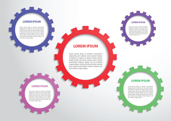 Color gears infographics background