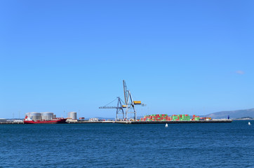 containers and ship