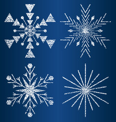 vector textured snowflakes3