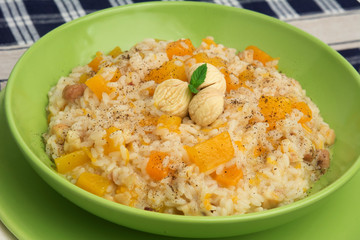Risotto alla zucca e castagne