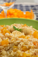 Risotto alla zucca e castagne