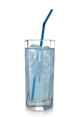 Water with ice in a glass