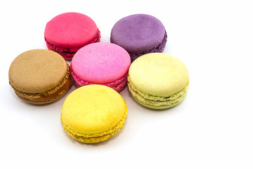 Fototapeta na wymiar Sweet and colourful french macaroons or macaron, Dessert.