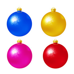 Set Christmas balls on white background. Vector illustration