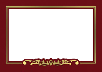 Rahmen weinrot gold