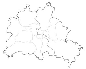 Verlauf der Berliner Mauer inkl. Berliner Bezirke - 72761430