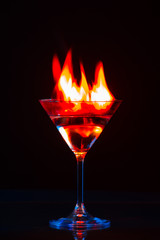 Hot drink on black background
