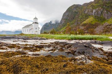 Church on lofoten islands, Norway.