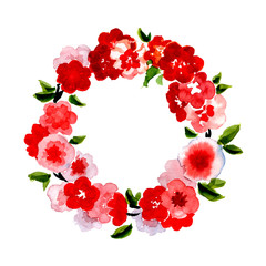 Beautiful greeting card with floral wreath