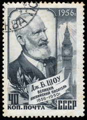 Stamp printed by Russia, shows G. Bernard Shaw