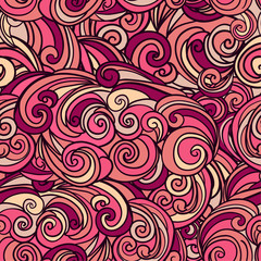 Swirl seamless pattern in pink colors
