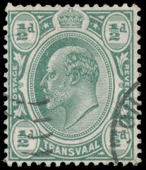 stamp printed in UK shows King George V