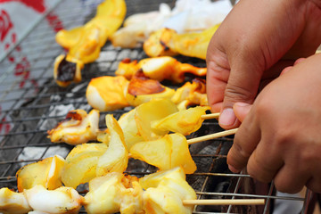B-B-Q Grilled Squid in the market