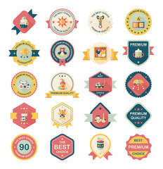 Baby badge banner design flat background set, eps10