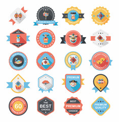 Chinese New Year badge flat banner design background set, eps10