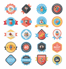 Chinese New Year badge flat banner design background set, eps10