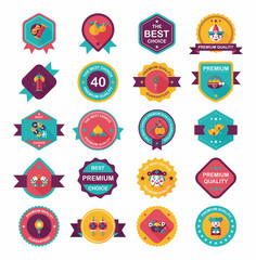 Chinese New Year badge flat banner design background set, eps10