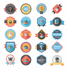 Halloween badge banner design flat background set, eps10