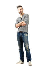 Fototapeta premium Thoughtful man with folded arms