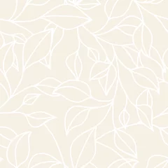 Photo sur Plexiglas Beige Motif floral sans couture avec feuille. Arrière-plan pastel neutre de vecteur