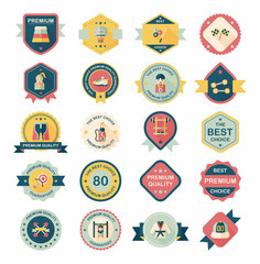 Naklejka premium Sport badge flat banner design background set, eps10