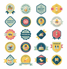 Baby badge banner design flat background set, eps10