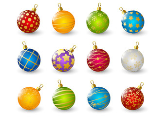 Set of color Christmas balls