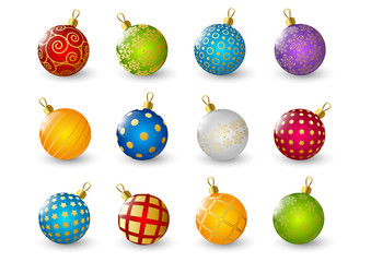 Set of color Christmas balls