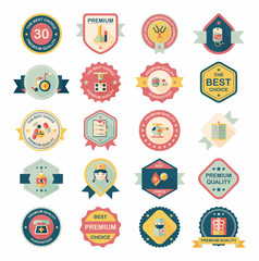 hospital badge banner design flat background set, eps10
