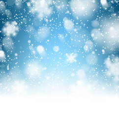 Christmas background with fallen snowflakes.