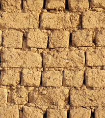 Old adobe wall closeup